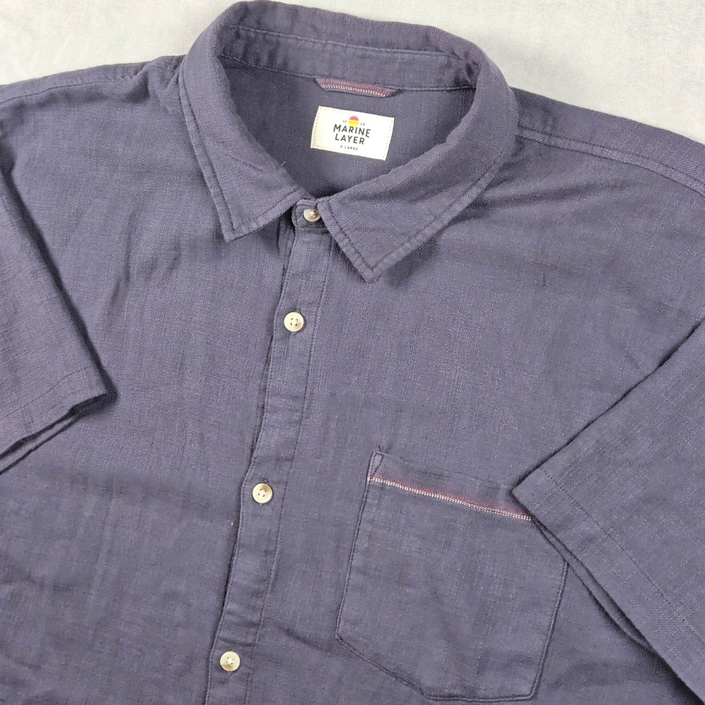 Marine Layer Men's Casual Button-Down Shirt in Purple
